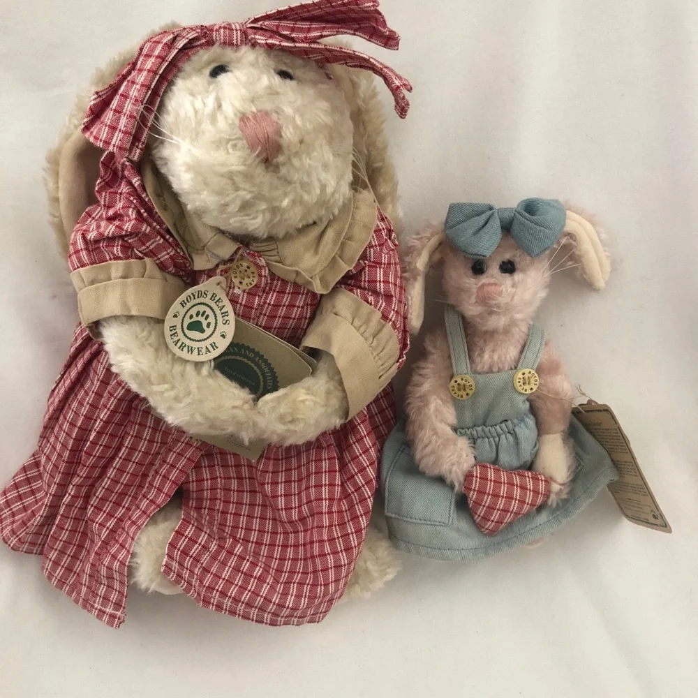 Boyds Bears Momma O'Harea and Bonnie Blue Bunny Rabbits NWT